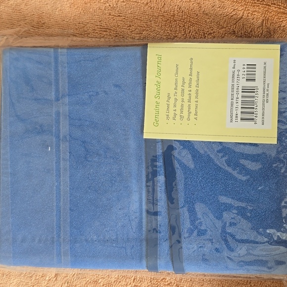 HANDSTITCHED BLUE SUEDE JOURNAL, SIZE 8" x 6", RETAIL PRICE $24.99US - Picture 14 of 16